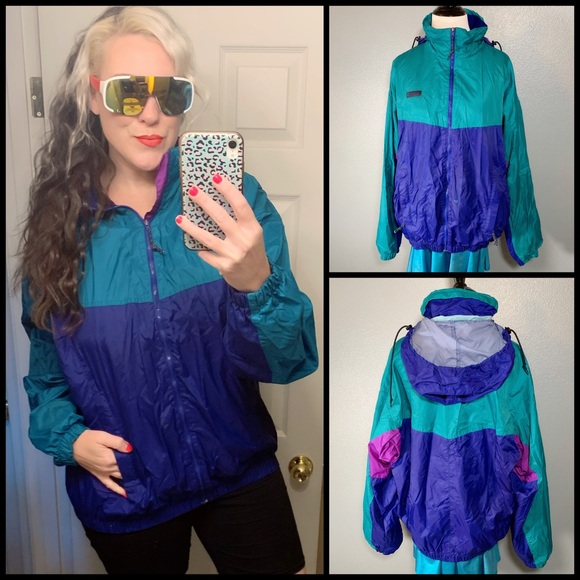 Columbia Other - COLUMBIA, color block windbreaker!!